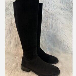Aquatalia Knee-High Boots Black Suede 6.5
